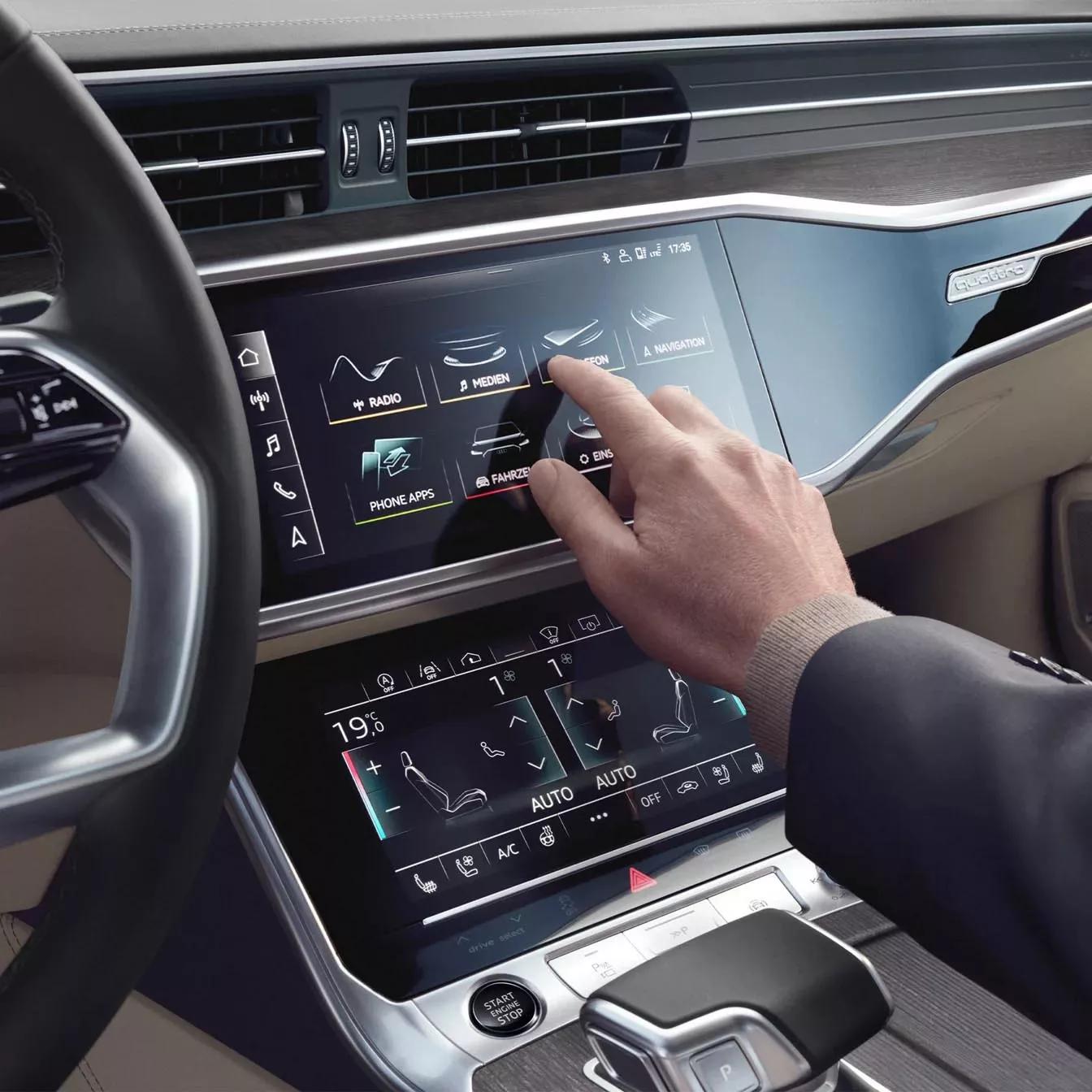 audi a6 berline interieur beige bekleding infotainment