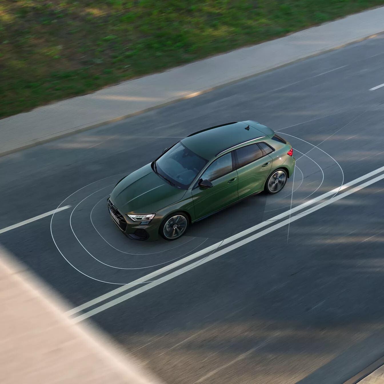 audi a3 exterieur groen rijhulpsysteem