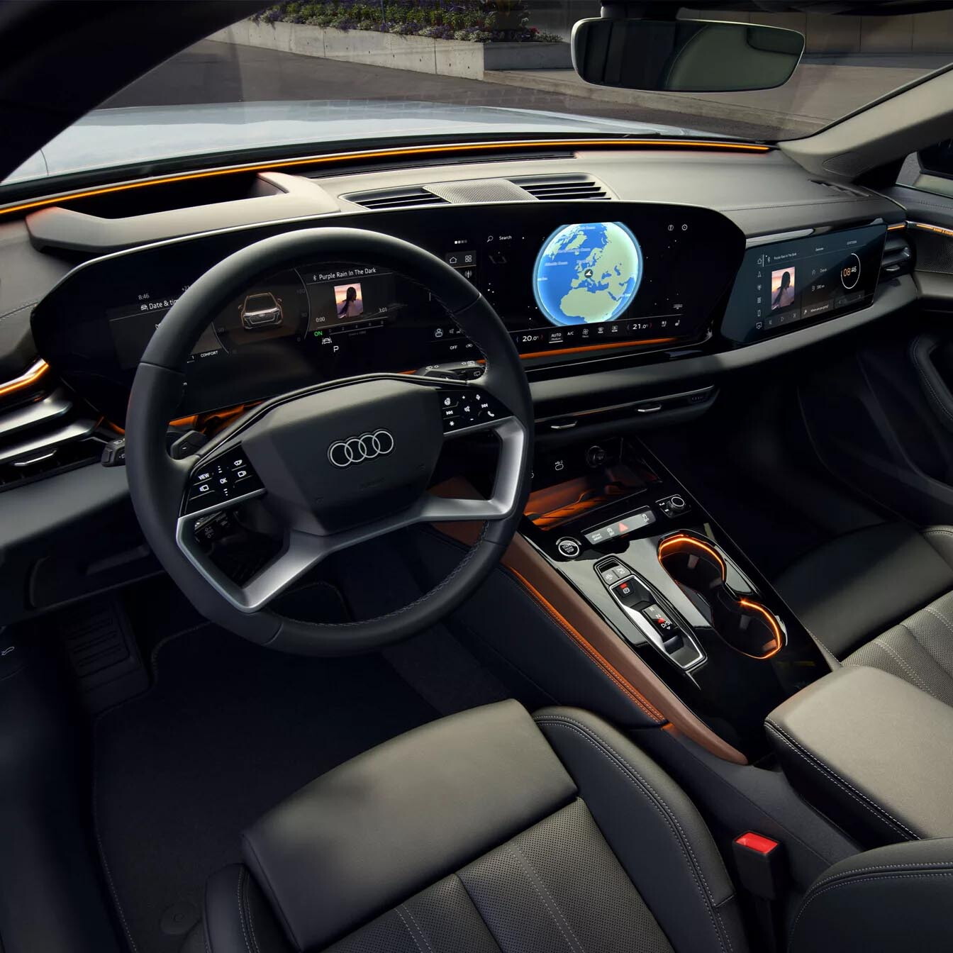 audi a5 interieur infotainment zwarte zetels
