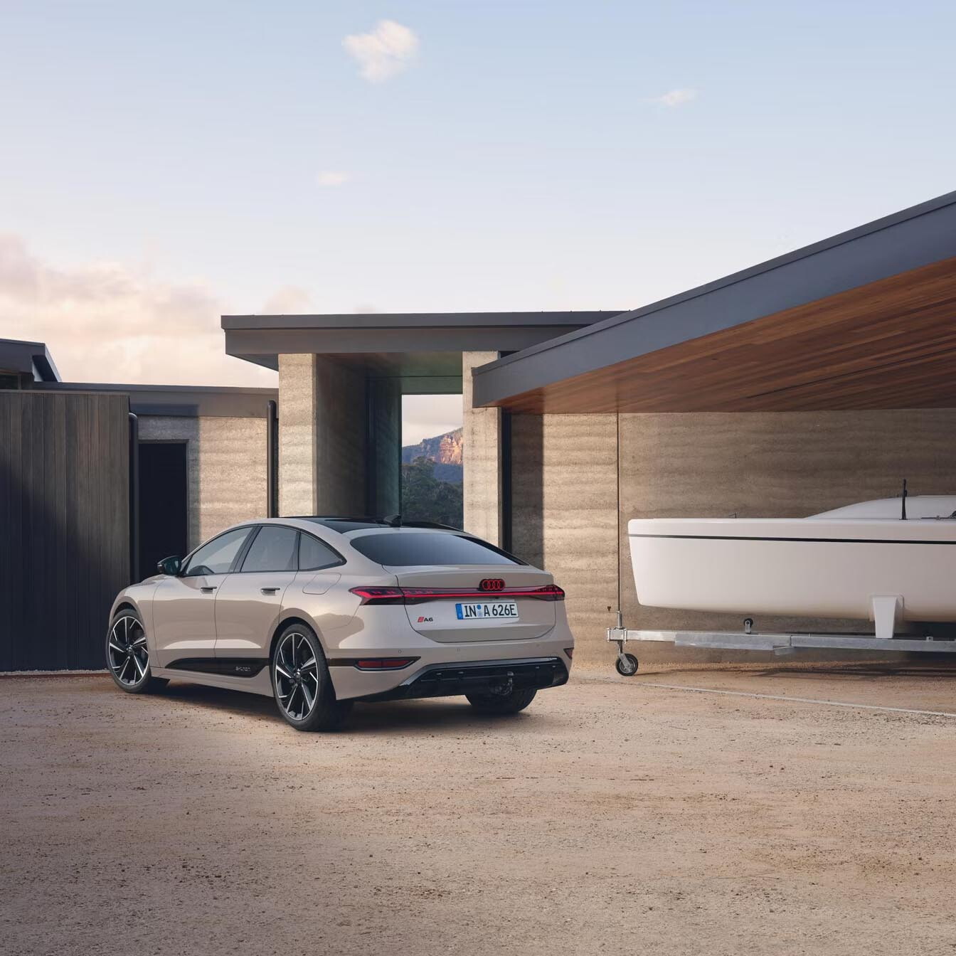 Audi A6 Sportback e-tron achterkant en achterlichten