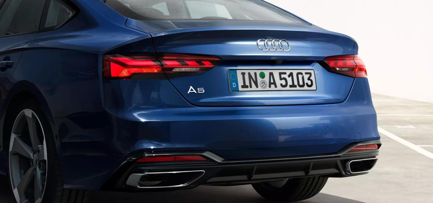 audi A5 sportback blauw achterkant