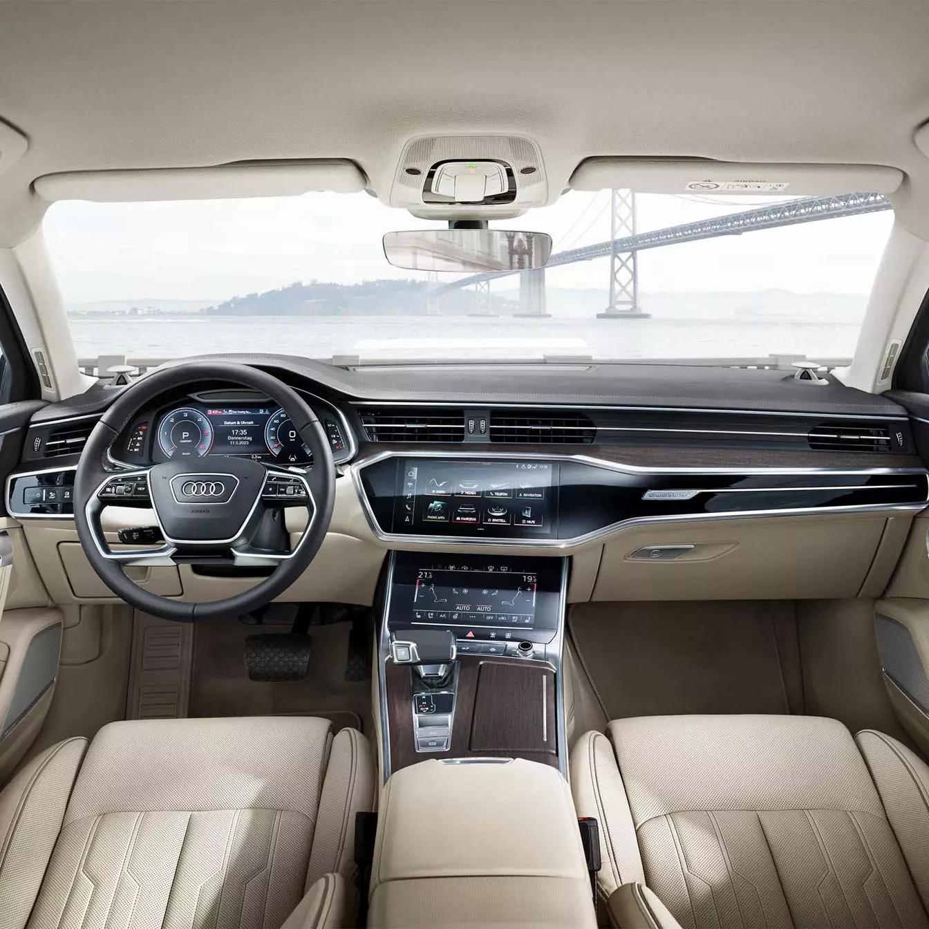 audi a6 berline interieur beige bekleding infotainment