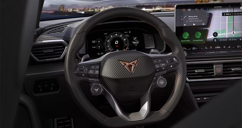 cupra leon interieur stuur en infotainment