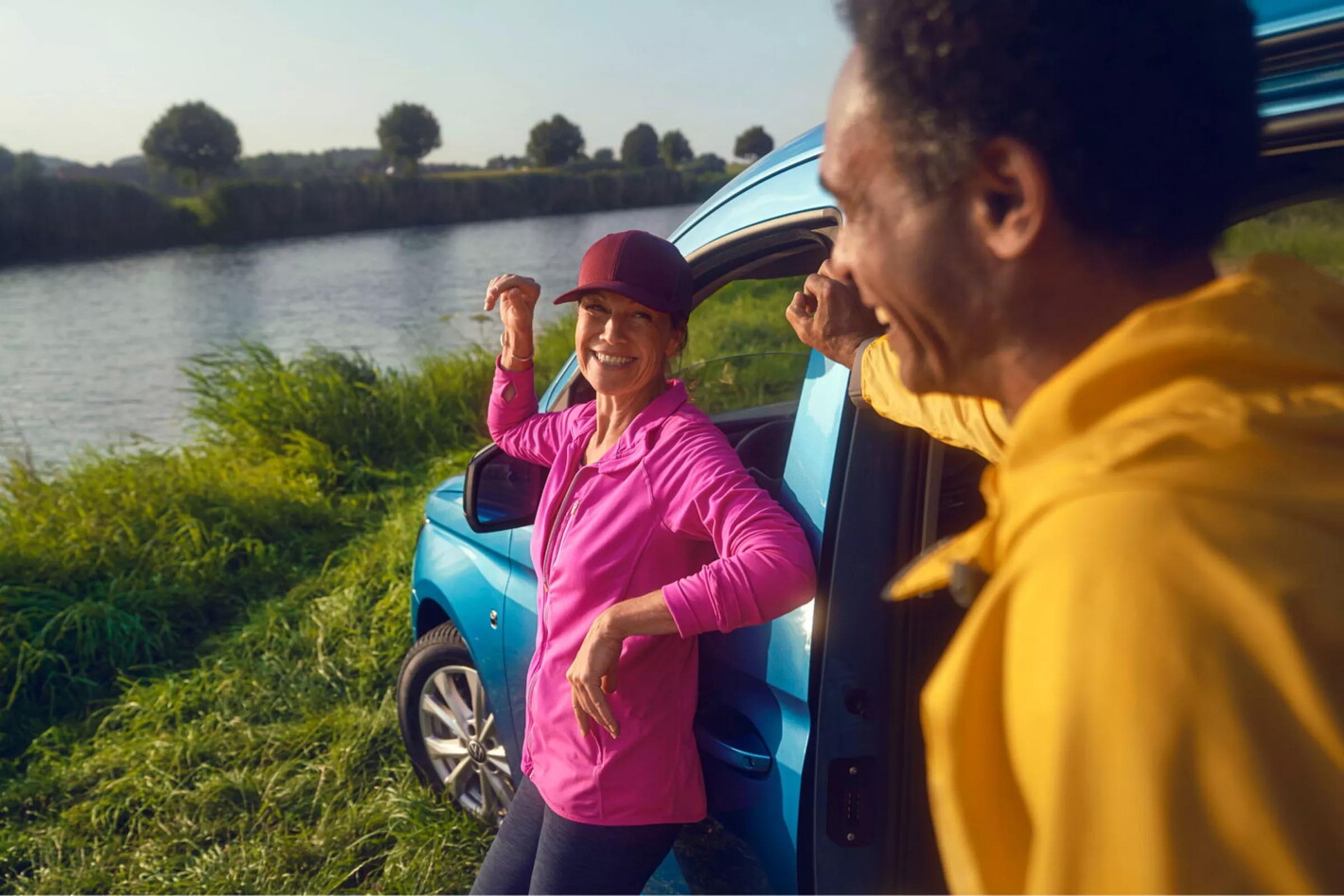 Volkswagen bedrijfsvoertuigen caddy aan het water
